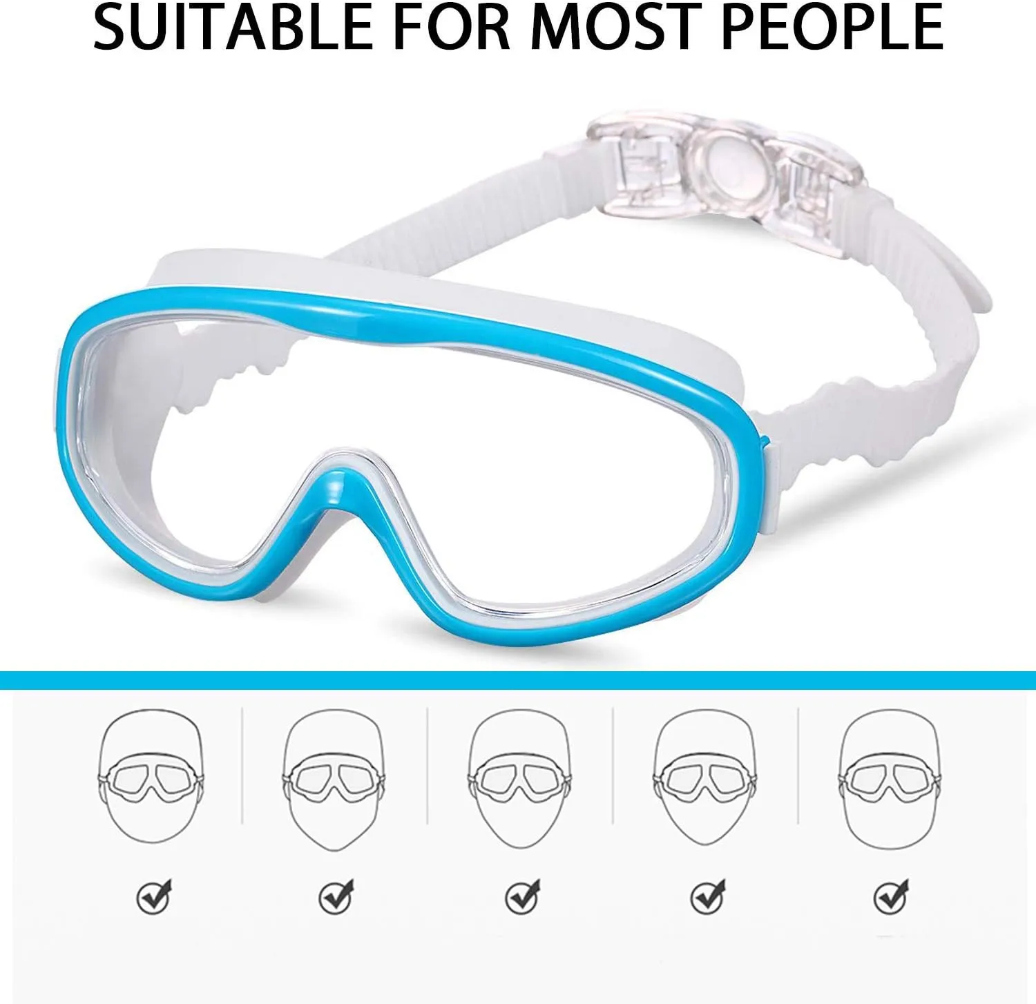 2 Pack Kids Swim Goggles, Swimming Glasses for Children from 3 to 15 Years Old