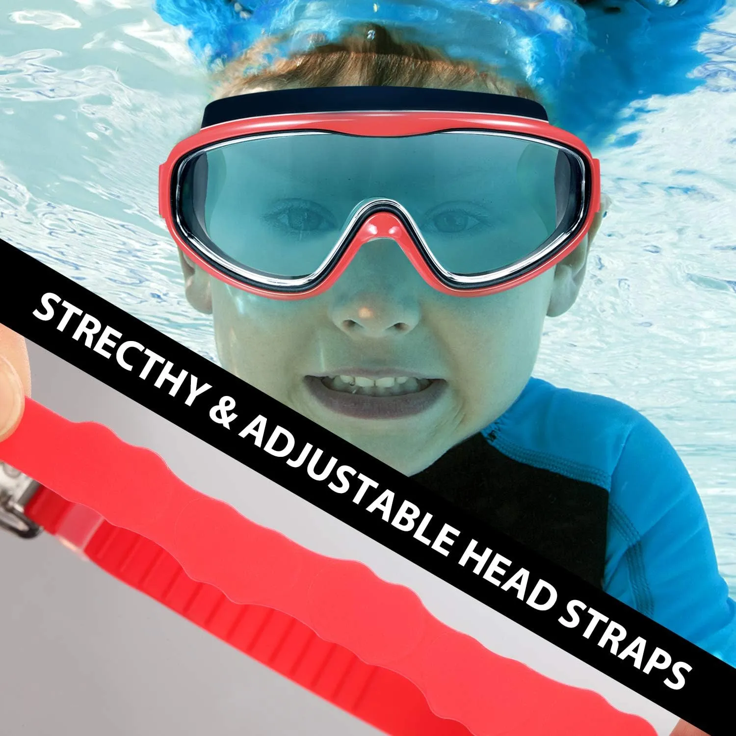 2 Pack Kids Swim Goggles, Swimming Glasses for Children from 3 to 15 Years Old