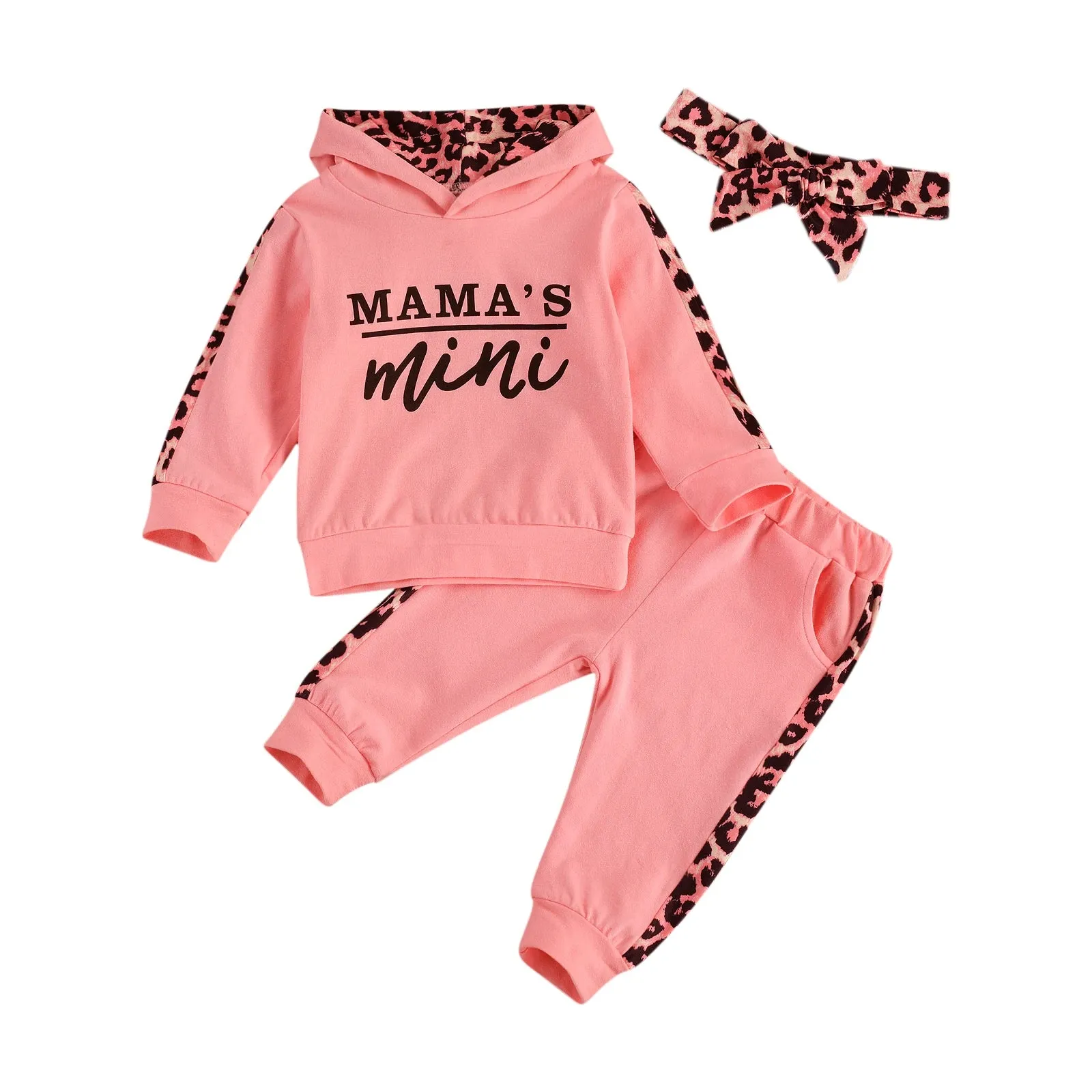 2pcs Baby Girls  Round Neck T-shirt & Pants Set