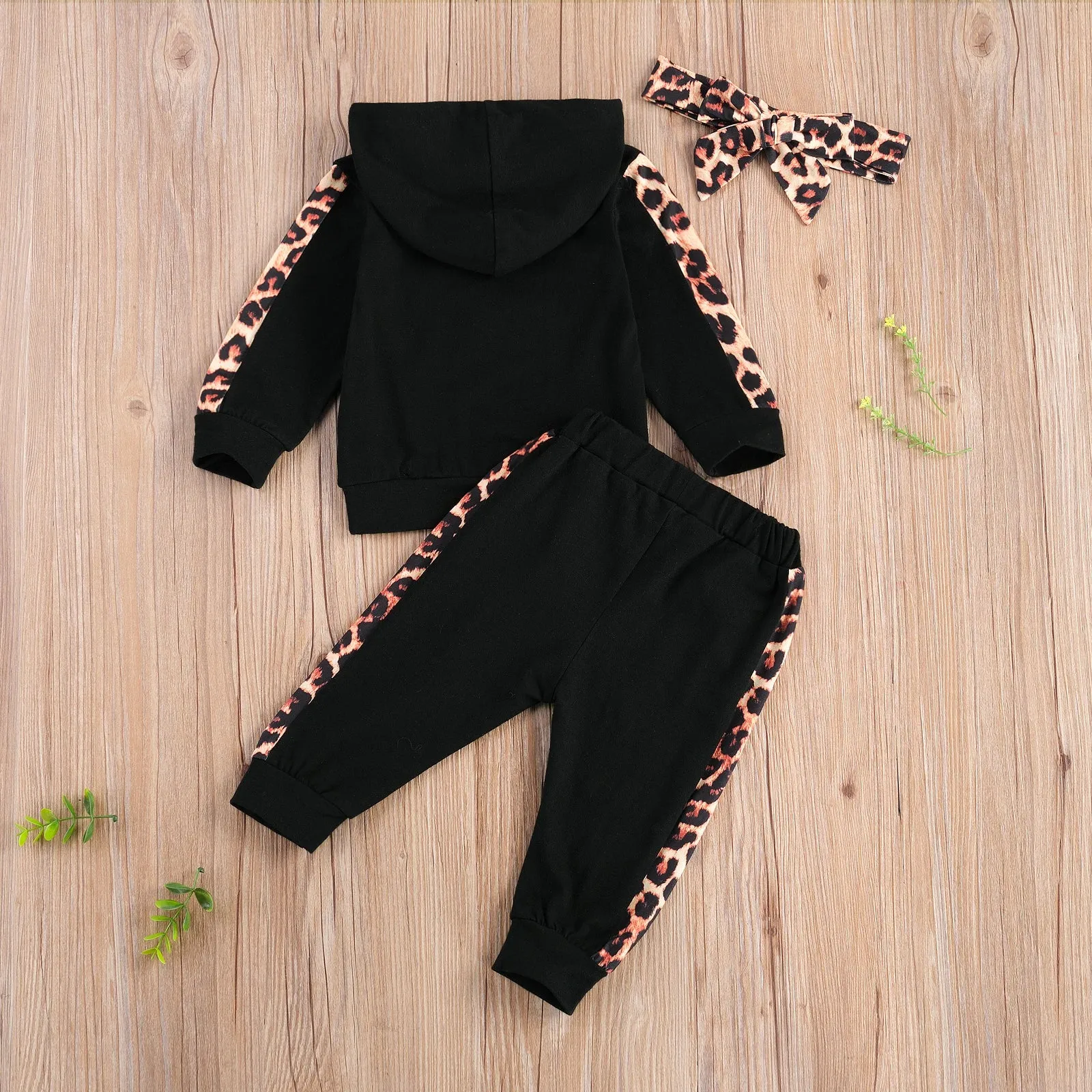 2pcs Baby Girls  Round Neck T-shirt & Pants Set