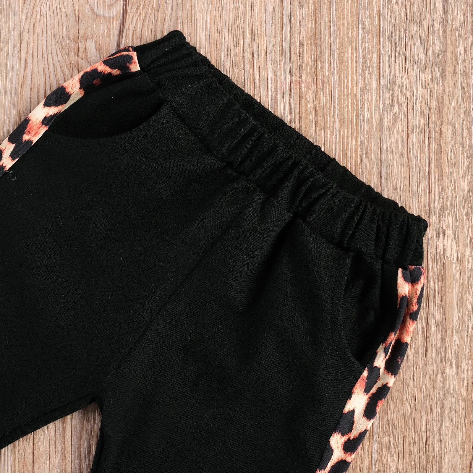 2pcs Baby Girls  Round Neck T-shirt & Pants Set
