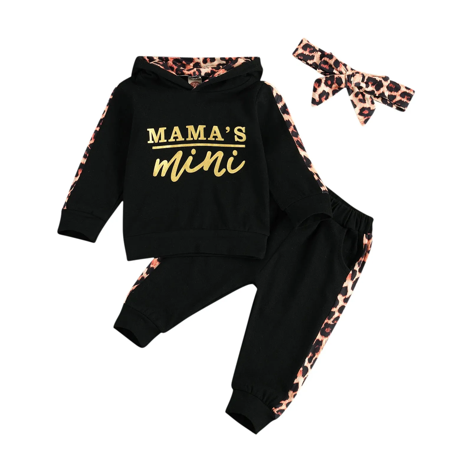 2pcs Baby Girls  Round Neck T-shirt & Pants Set