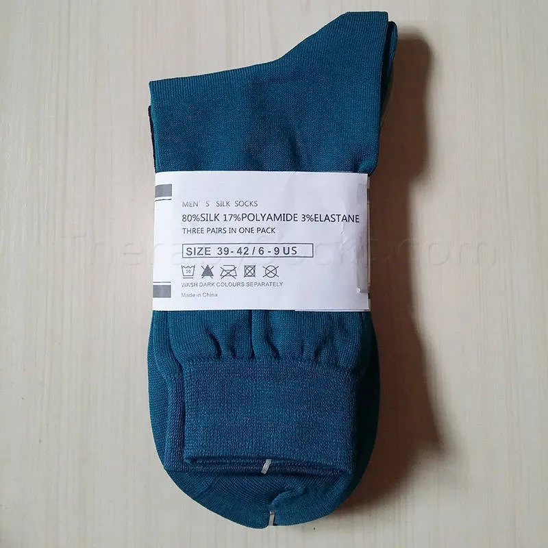 6 Pair Genuine Silk Ankle Socks  for Men