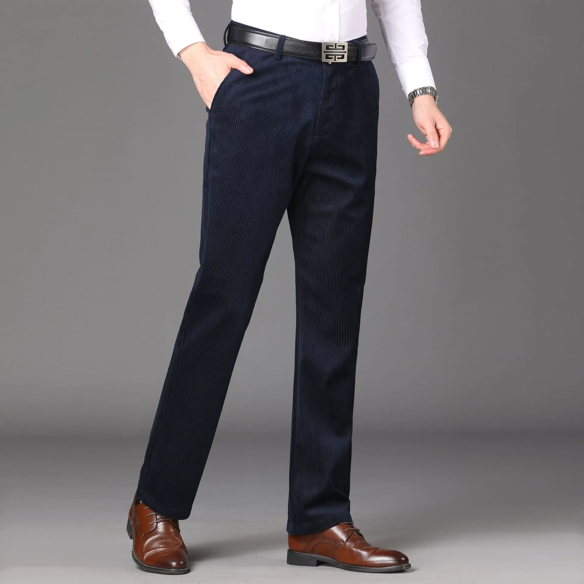 Angelo Ricci™ High Waist Corduroy Leisure Trousers