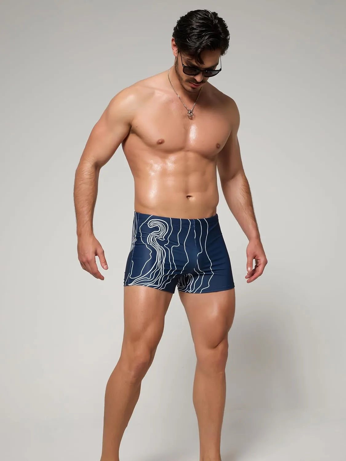 Arcweg Men's Swimming Trunks with Mesh Liner Sport Boxer Swimwear Underwear Summer Beach Board Shorts Elastic Swimsuit