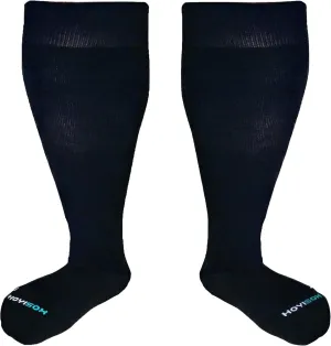 Big and Tall Compression Socks 20-30 mmHg, Comfortable Knee High Socks for Men and Women (as1, alpha, 4x_l, regular, regular, Black)