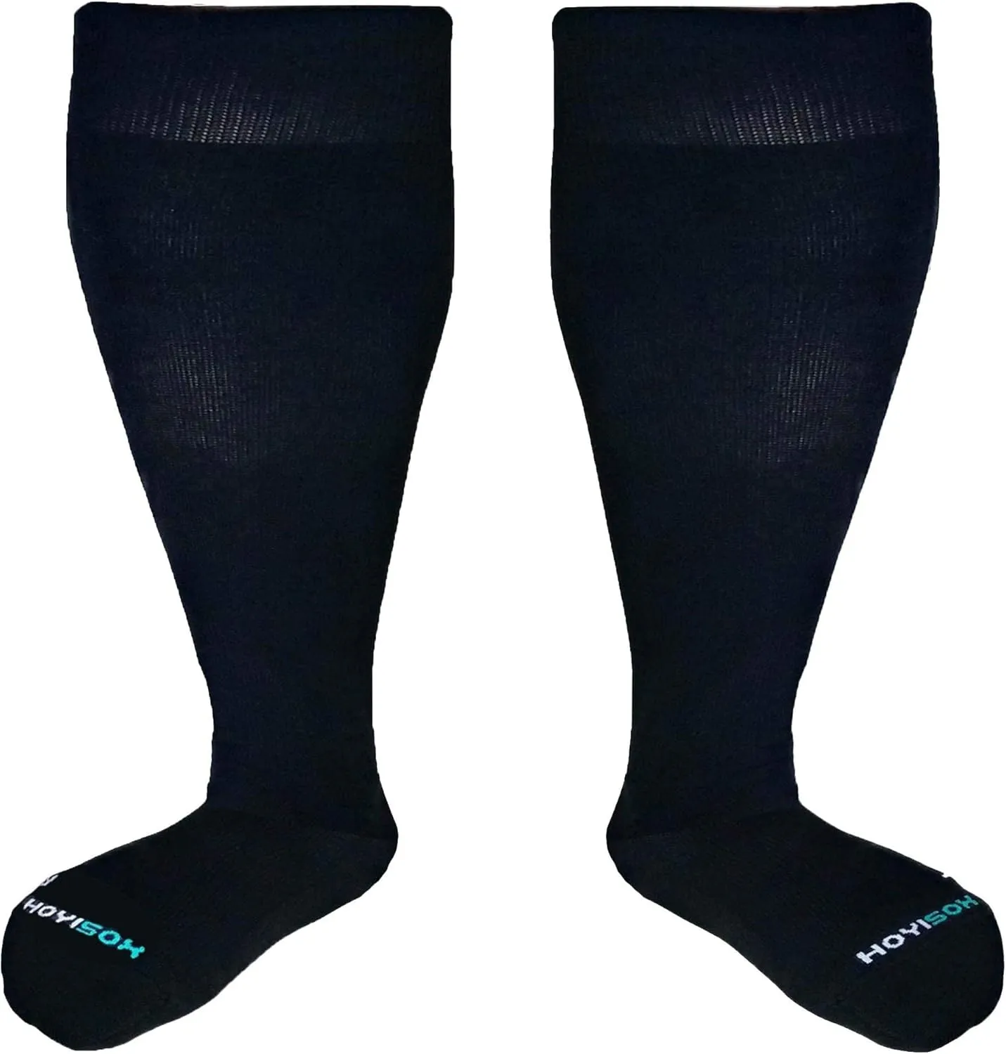 Big and Tall Compression Socks 20-30 mmHg, Comfortable Knee High Socks for Men and Women (as1, alpha, 4x_l, regular, regular, Black)