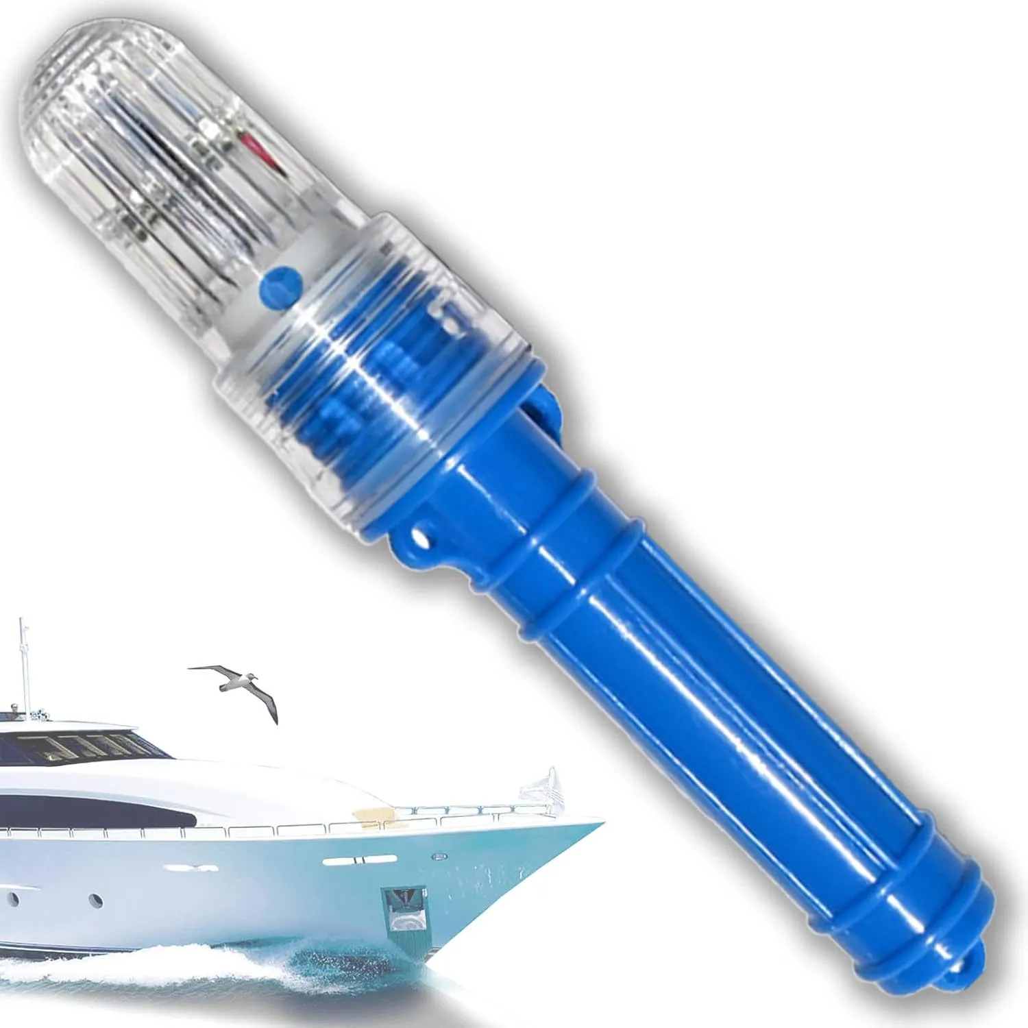 Boat FlaresWaterproof Emergency Signals for Fishing Nets,Buoys, Boats & Life Rafts, Durable Flares for Storm,Fog & Night with Smart LED and Intelligent Light Control (Blue)