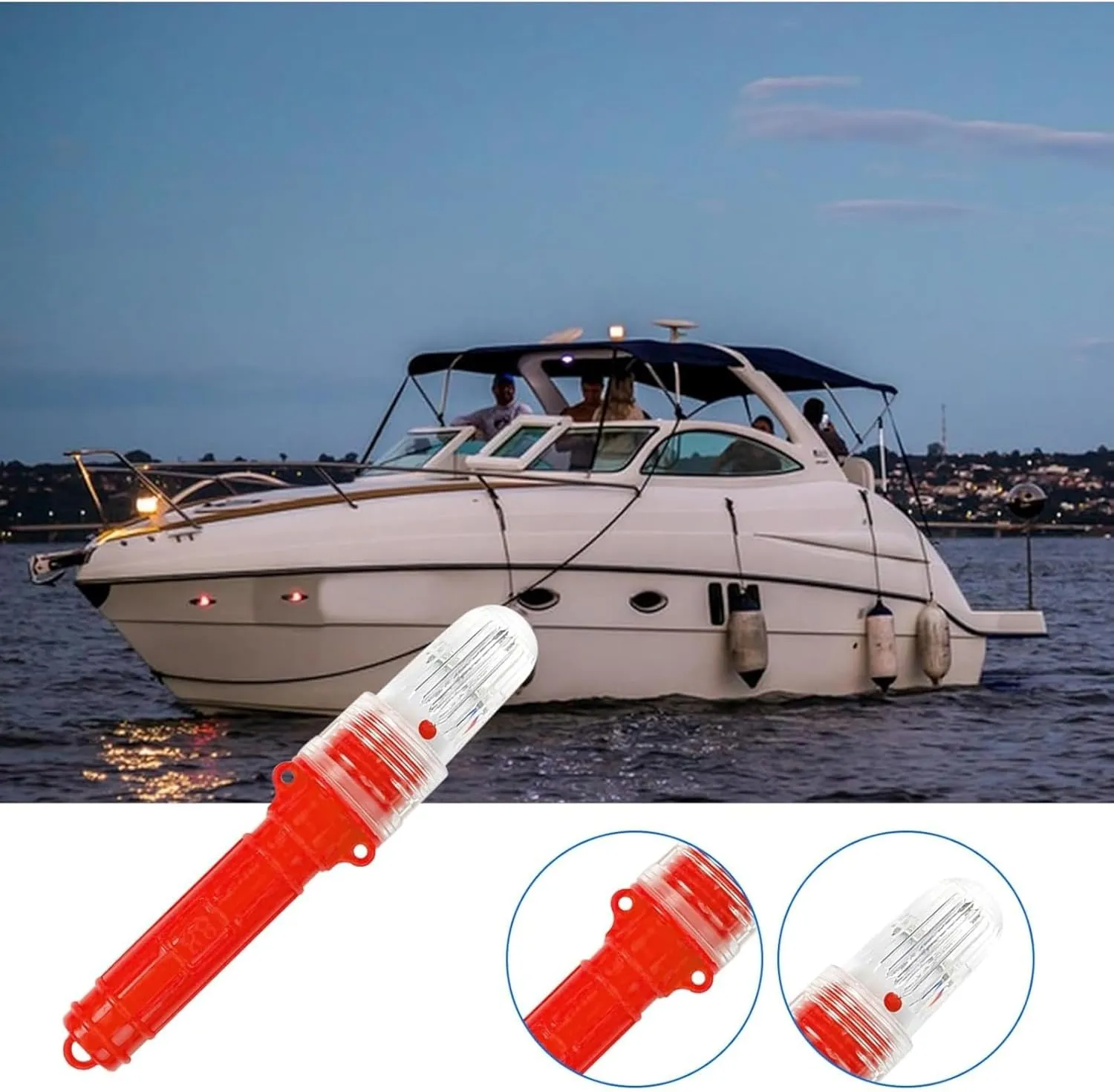 Boat FlaresWaterproof Emergency Signals for Fishing Nets,Buoys, Boats & Life Rafts, Durable Flares for Storm,Fog & Night with Smart LED and Intelligent Light Control (Blue)