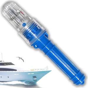 Boat FlaresWaterproof Emergency Signals for Fishing Nets,Buoys, Boats & Life Rafts, Durable Flares for Storm,Fog & Night with Smart LED and Intelligent Light Control (Blue)