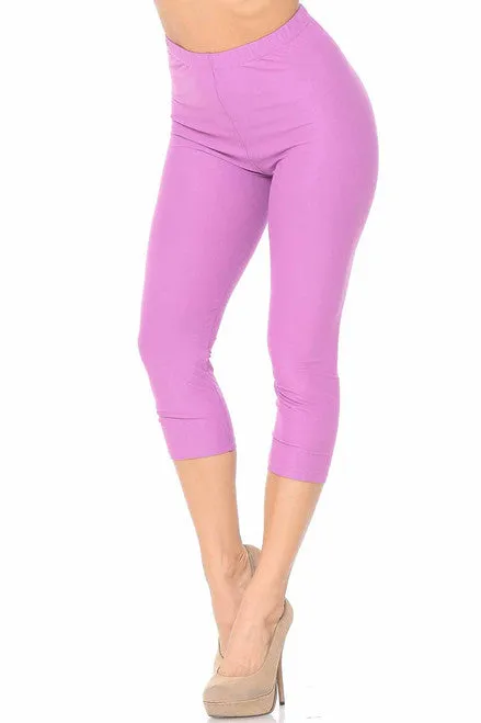 Buttery Soft Basic Solid Capris- Overstock Sale