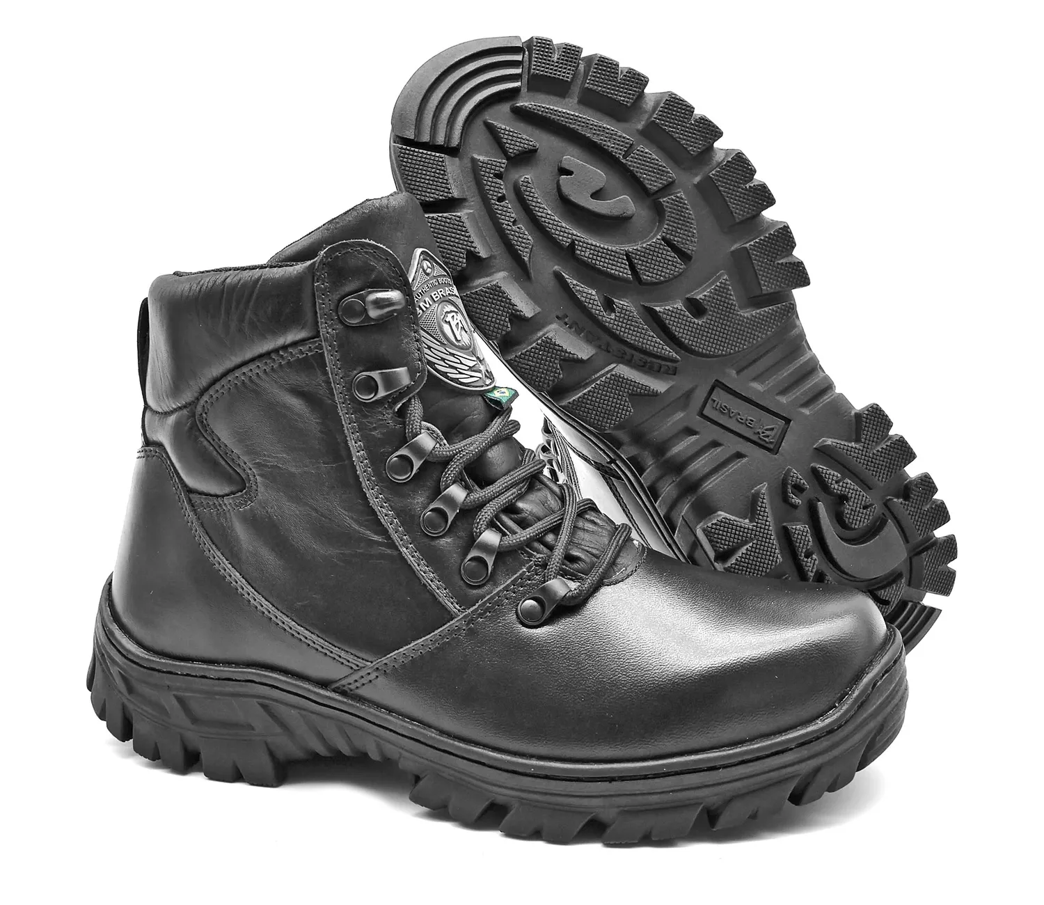 Combat Boots Black Leather Rock Hiking Tactical Rock Composite Toe