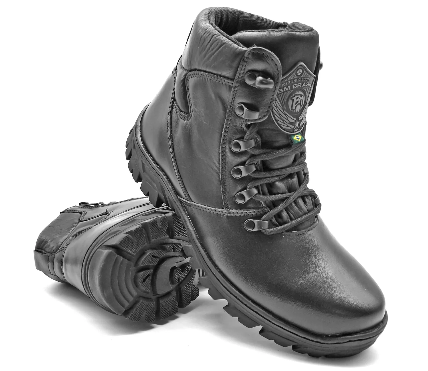 Combat Boots Black Leather Rock Hiking Tactical Rock Composite Toe