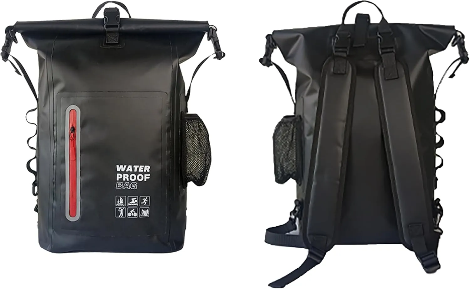 Dry Bag Waterproof 25L - Floating & Lightweight Dry Sack for Men for Kayaking, Boating, Fishing, Swimming, Camping, Hiking (BLACK)