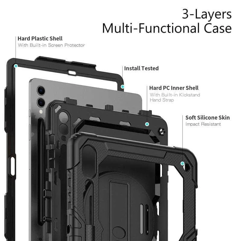 Galaxy Tab S9 Plus Shockproof Shoulder Strap Case