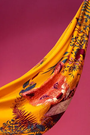 General Fox Satin Square Scarf {clearance}