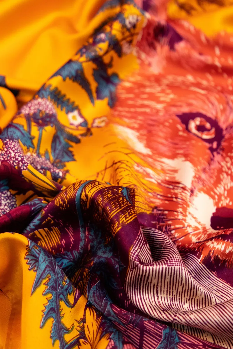 General Fox Satin Square Scarf {clearance}
