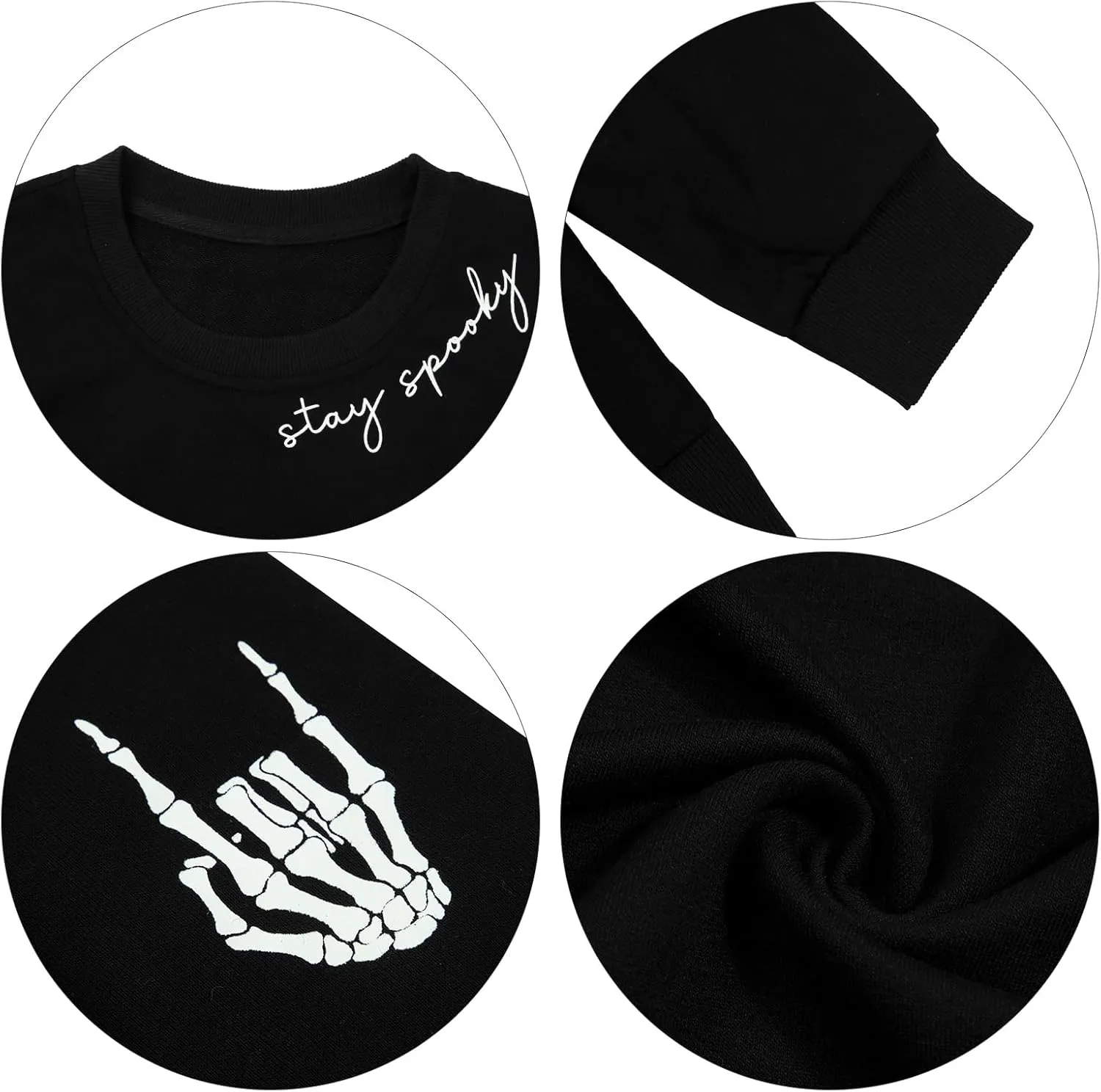 HEBBE Spooky Season Sweatshirts Halloween Ghost Sweatshirt Women - Halloween Graphic Crewneck Tops Casual Sweater
