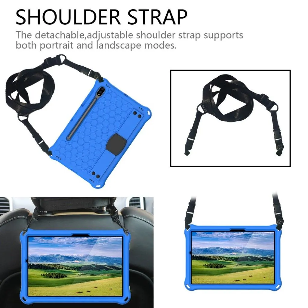 Honeycom pattern EVA combo case for Samsung Galaxy Tab S7 - Blue / Black