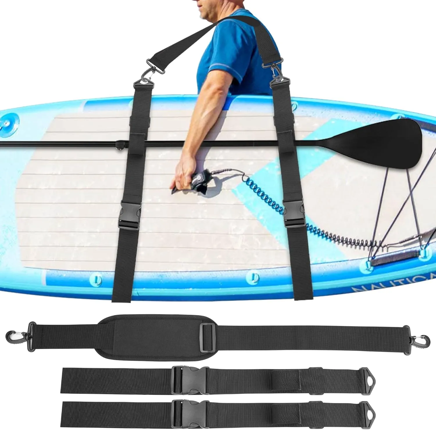 Kayak Shoulder Strap, Surfboard Paddle Board Accessories, Hands-Free SUP Carrying Strap for Boards