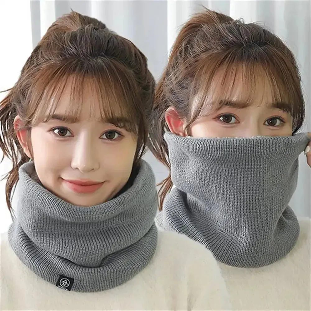 Knitted Winter Snood Scarf - Cashmere-Like Warm Wool Neck Wrap