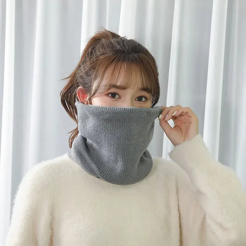 Knitted Winter Snood Scarf - Cashmere-Like Warm Wool Neck Wrap