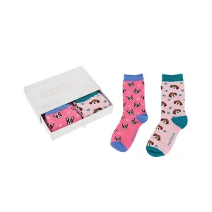 Ladies Bamboo Socks Gift Box Dogs