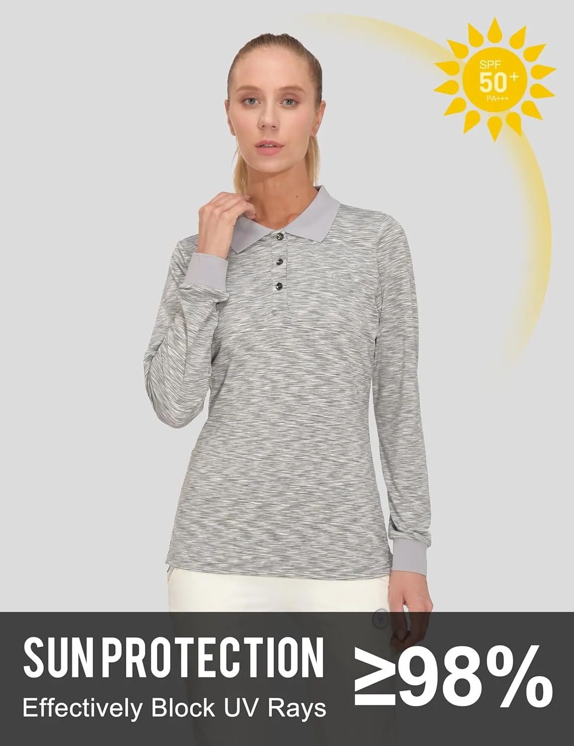 Little Donkey Andy Women's Golf Polo UPF 50  Stretch Quick Dry Lightweight Tennis Collared Shirt