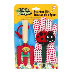 Little Moppet Starter Kits - Red Hand Fork, Garden Gloves And Plant Marker
