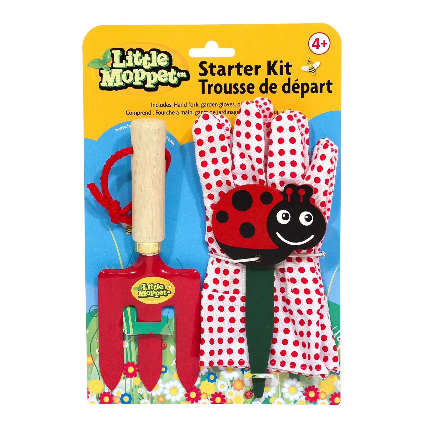 Little Moppet Starter Kits - Red Hand Fork, Garden Gloves And Plant Marker