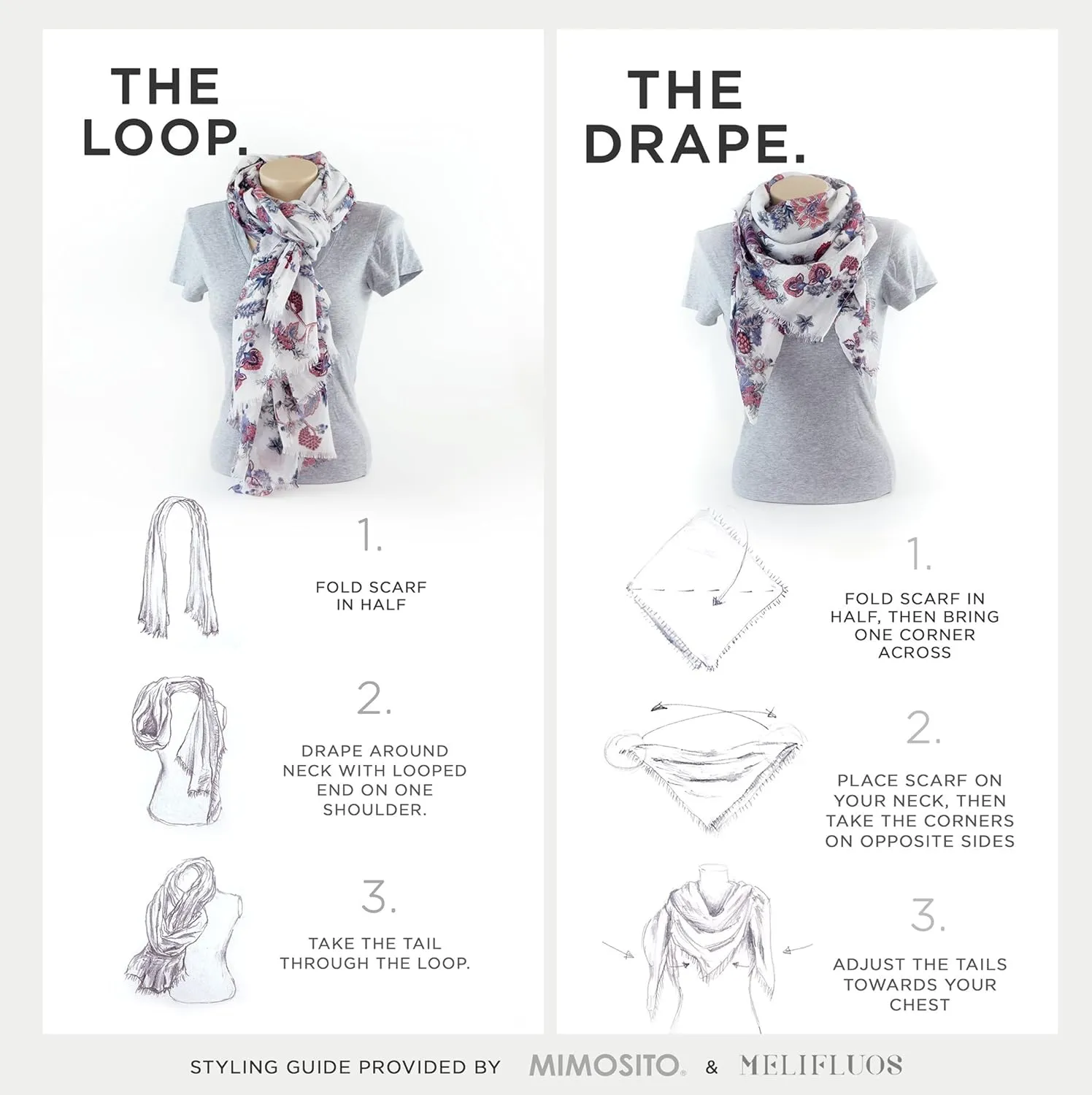 MELIFLUOS DESIGNED IN SPAIN Scarf for Women Lightweight Geometric Fashion Spring Summer Scarves Shawl Wraps