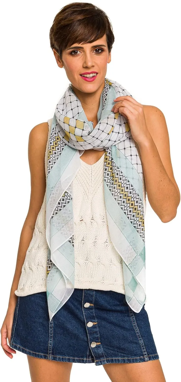 MELIFLUOS DESIGNED IN SPAIN Scarf for Women Lightweight Geometric Fashion Spring Summer Scarves Shawl Wraps