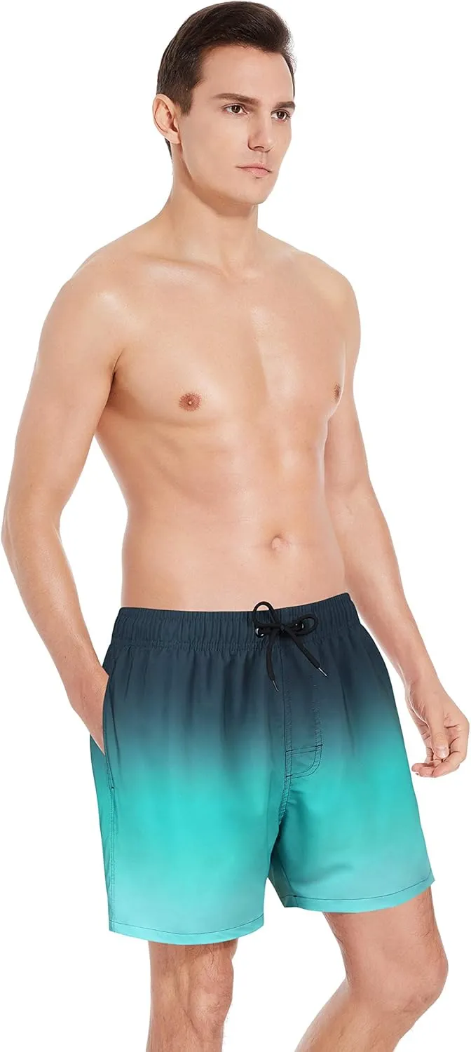 MILANKERR 5.5 inch Mens Swim Trunks with Compression Liner,Mens Bathing Suit Quick Dry Stretch Swimming Trunks