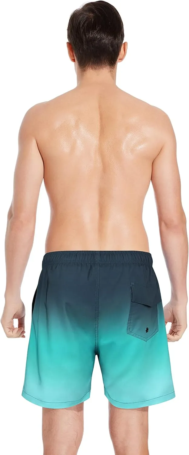 MILANKERR 5.5 inch Mens Swim Trunks with Compression Liner,Mens Bathing Suit Quick Dry Stretch Swimming Trunks