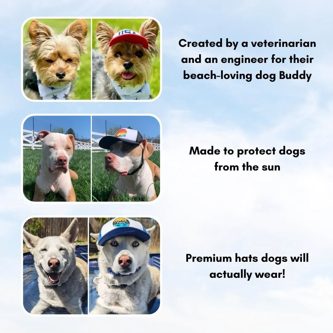 PupLid Trucker Hats for Humans Stylish Sun Protection Human Hat to Match and Twin with Your Dog (Blue Island Sunset)