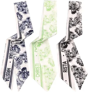QTMY 3 Pack Purse Scarf for Bags Silk Head Scarf for Hair Handbag Women Scarfs Band Hair Neck Scarves Fashion Gifts,97