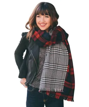 Reversible Tartan Blanket Scarf