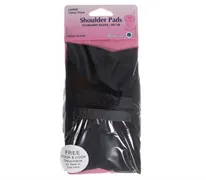 SHOULDER PADS COVERED SET-IN LARGE BLACK