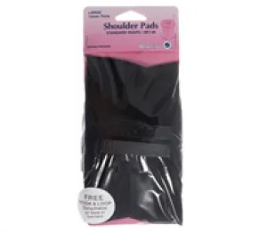 SHOULDER PADS COVERED SET-IN LARGE BLACK