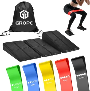 Slant Board Squat Wedge for Calf Stretching3 Pcs 12" x 6.3" Foot Stretcher Balance Board for Plantar Fasciitis, Adjustable Foam Slant Board Wedge Great for Exercises