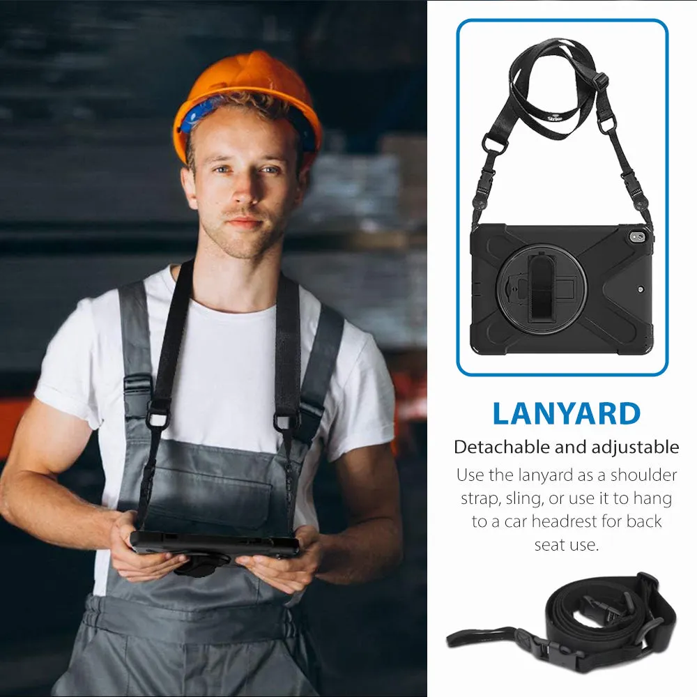 Strike Rugged Case with Hand Strap and Lanyard for Apple iPad Pro 10.5" & iPad Air 3