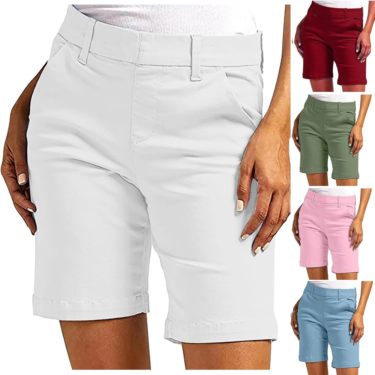 Suit Shorts for Women Stretchy Dressy Casual High Waisted Lounge Short Pants with Pockets Comfy Elagant Work Outfits
