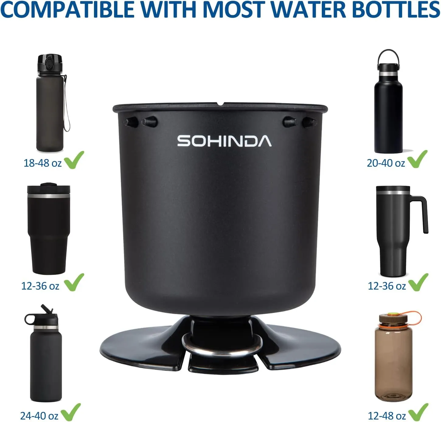 SUP Paddle Board Cup Holder, SUP Inflatable Stand Up Paddle Board Accessories, Multi-Functional Cup Holder for Kayak-Boat-Paddle Boards, Cup Holder with 1White/Black Action Mount