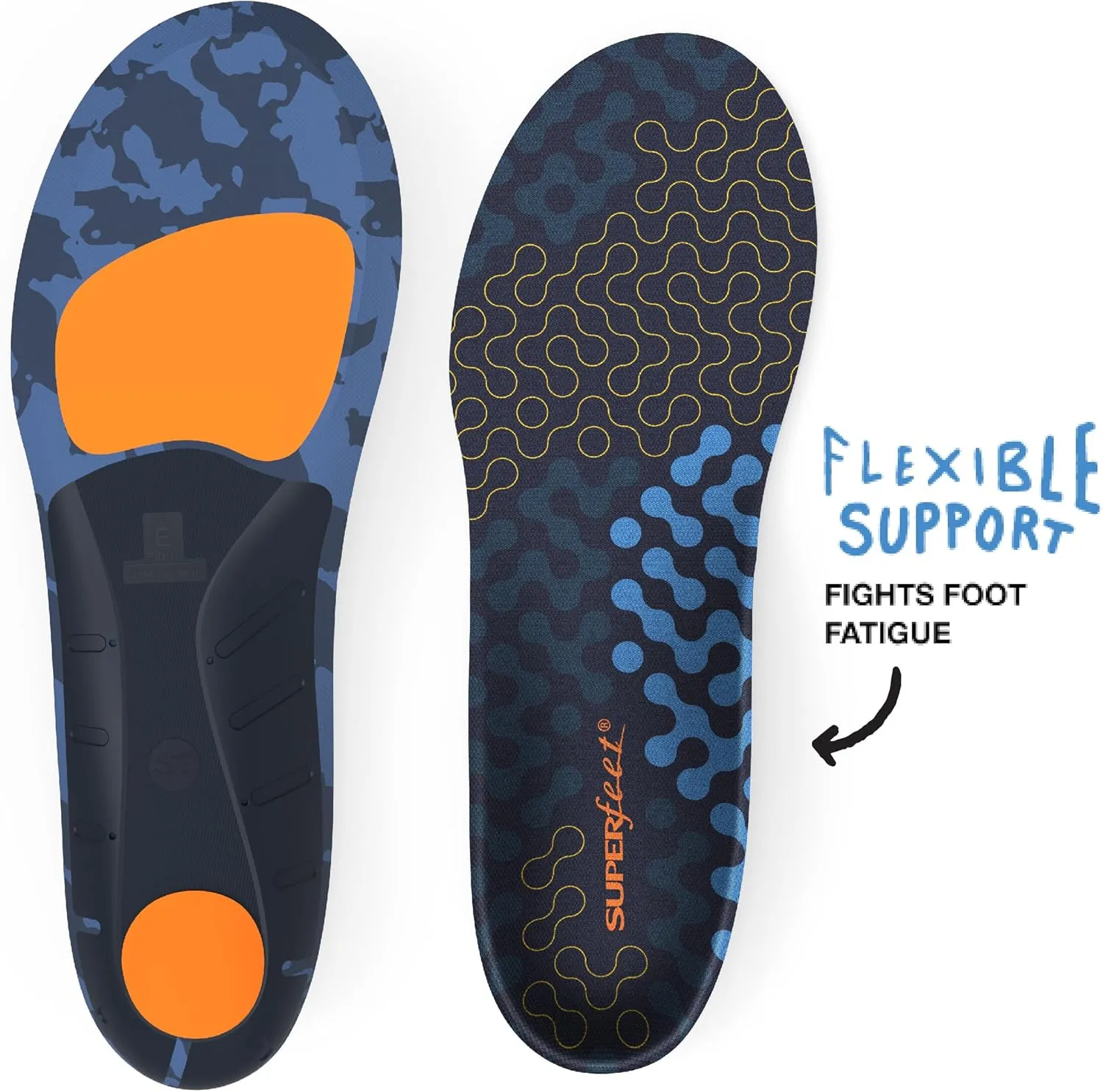 Superfeet Run Cushion Medium Arch Insole - Riviera - 5.5-7 Men / 6.5-8 Women