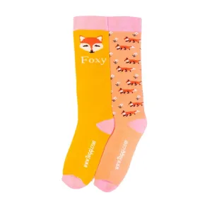 Toggi Ladies Foxy Socks 2 pack Mustard/Peach