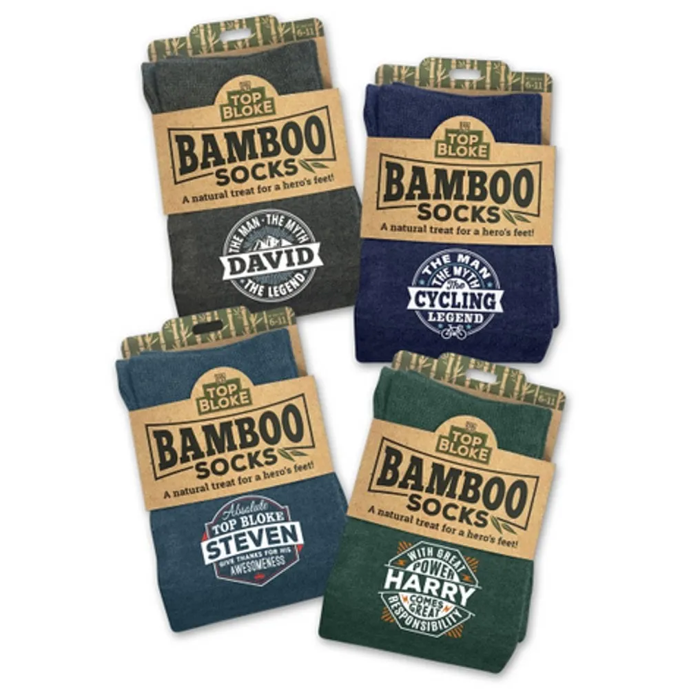 Top Bloke Mens Gift Socks for Him - A Natural Bamboo Treat for "Patrick"
