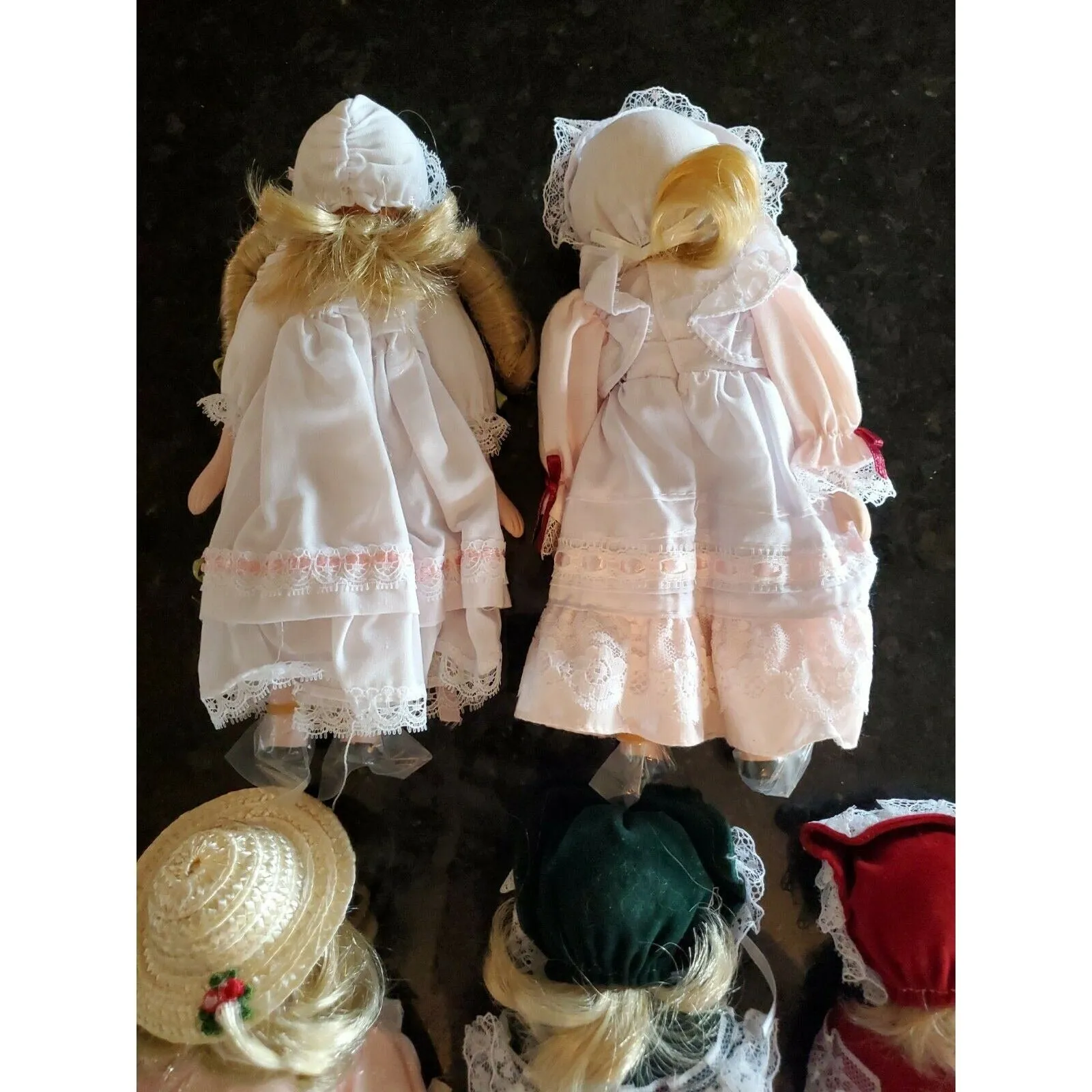 Vintage Lot OF 5 Porcelain Face Bisque Dolls