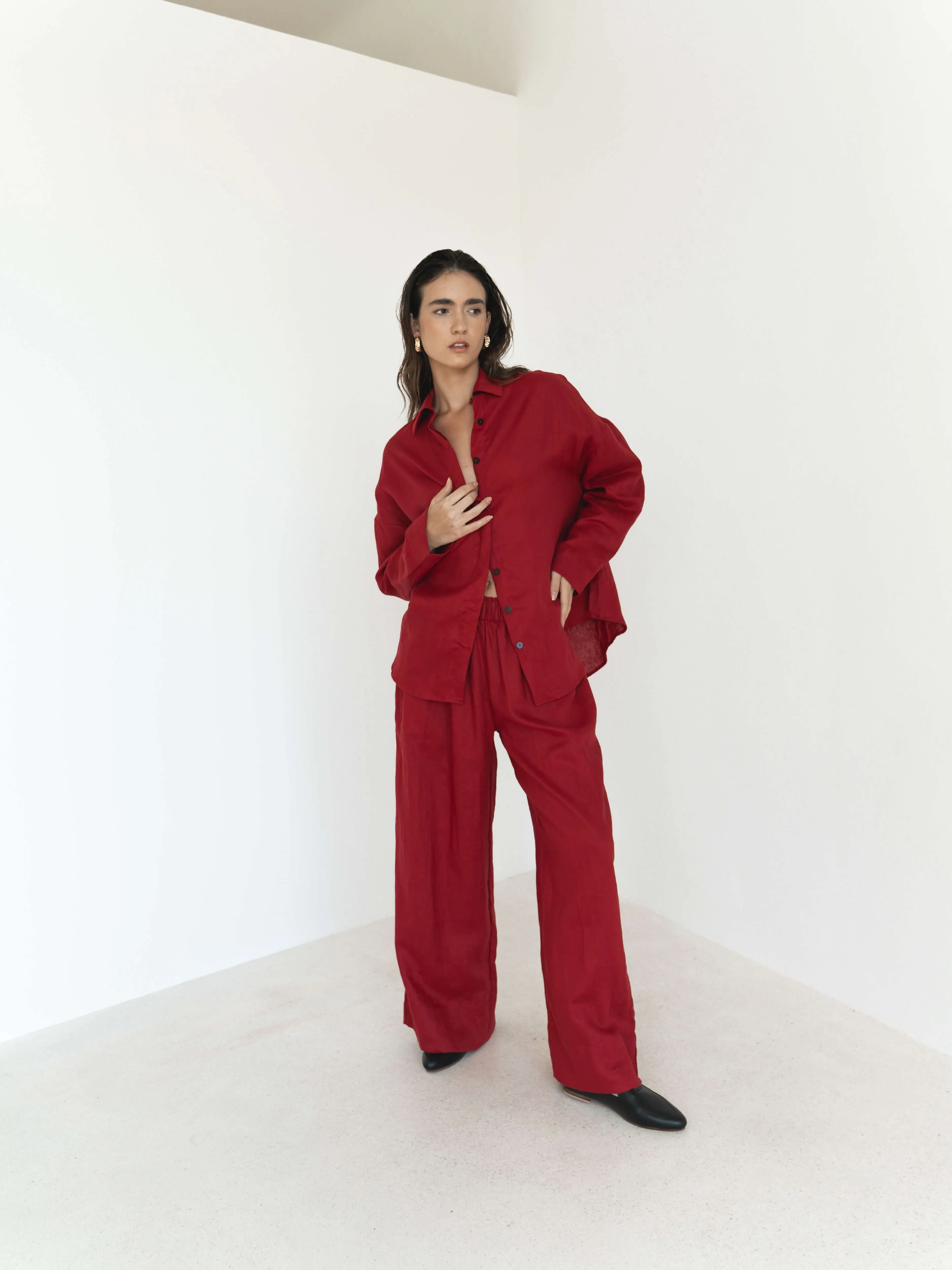 Wide Leg Linen Pants